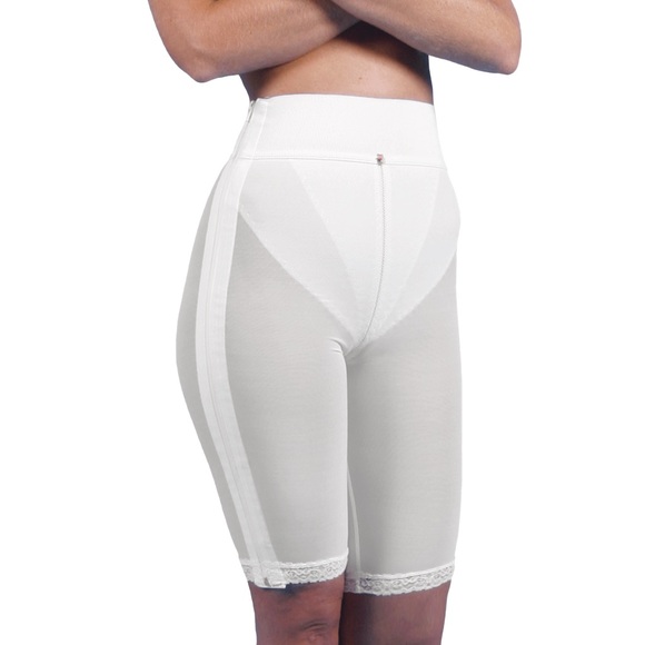 White High-Waisted Shapewear Shorts